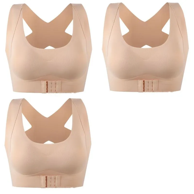 1pcs/2pcs/3pcs Women Bras For Women Push Up Bra Posture Corrector Bralette Front Closure Female Underwear Cross Back Tops