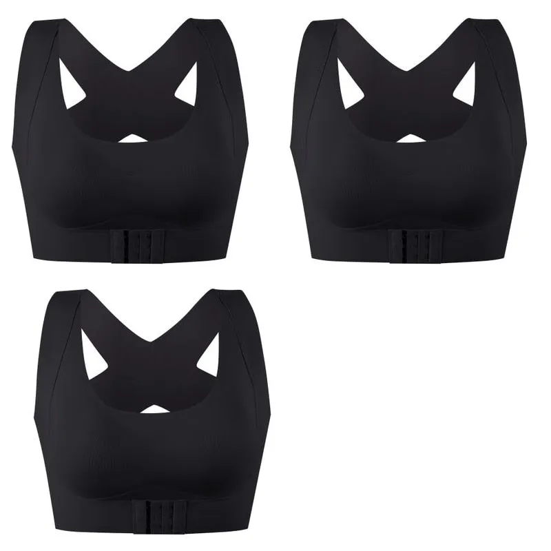 1pcs/2pcs/3pcs Women Bras For Women Push Up Bra Posture Corrector Bralette Front Closure Female Underwear Cross Back Tops