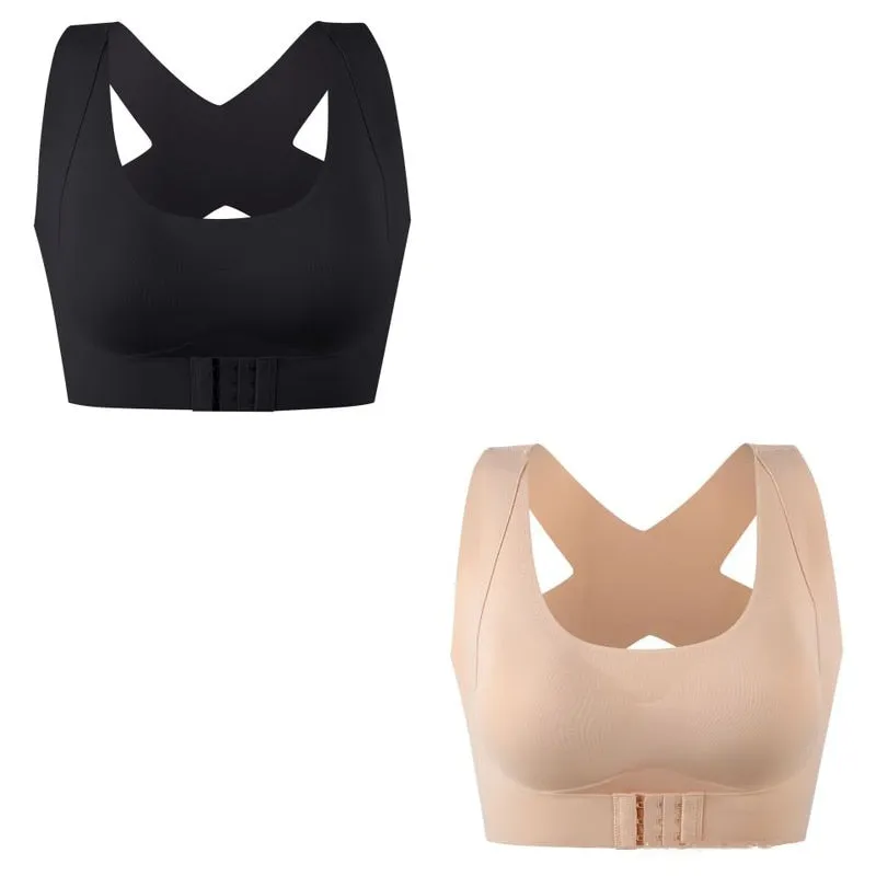 1pcs/2pcs/3pcs Women Bras For Women Push Up Bra Posture Corrector Bralette Front Closure Female Underwear Cross Back Tops