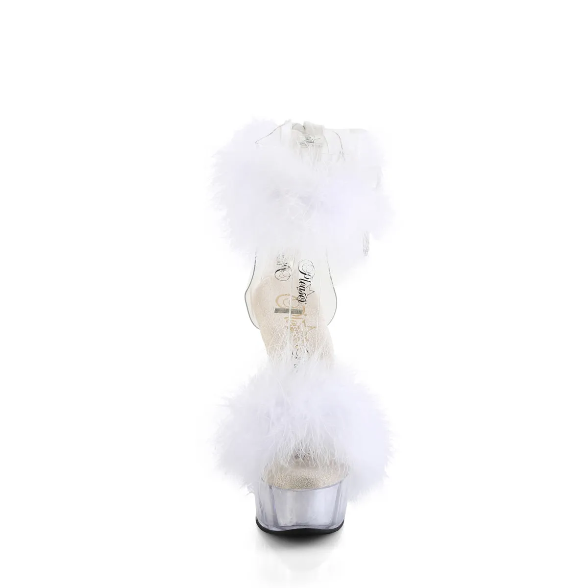 6 Inch Heel DELIGHT-624F Clear White Fur