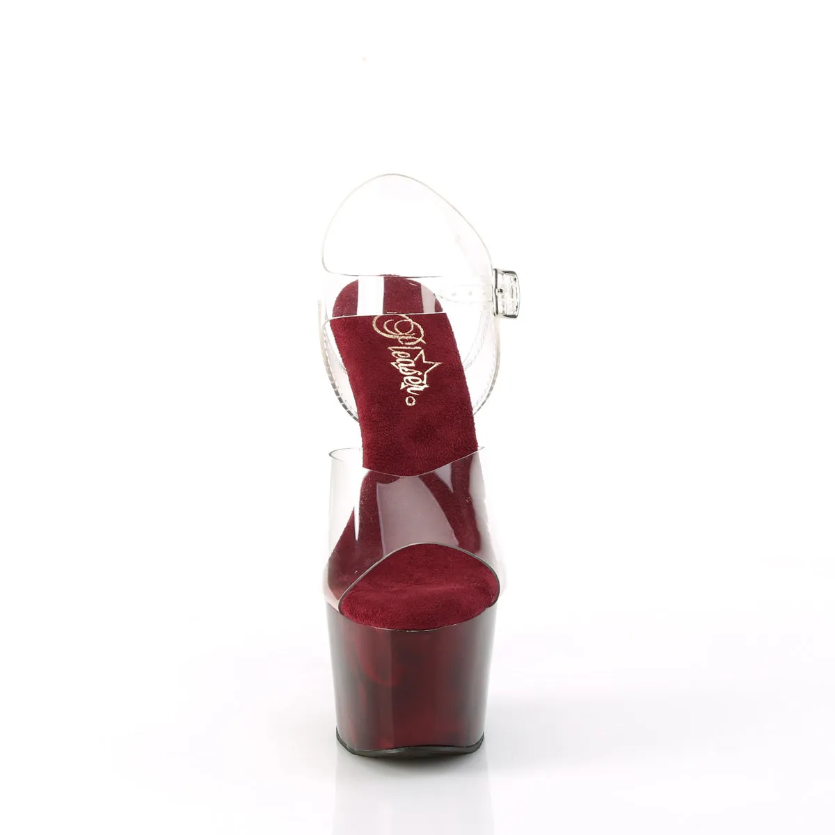 7 Inch Heel ADORE-708MPP Clear Burgundy