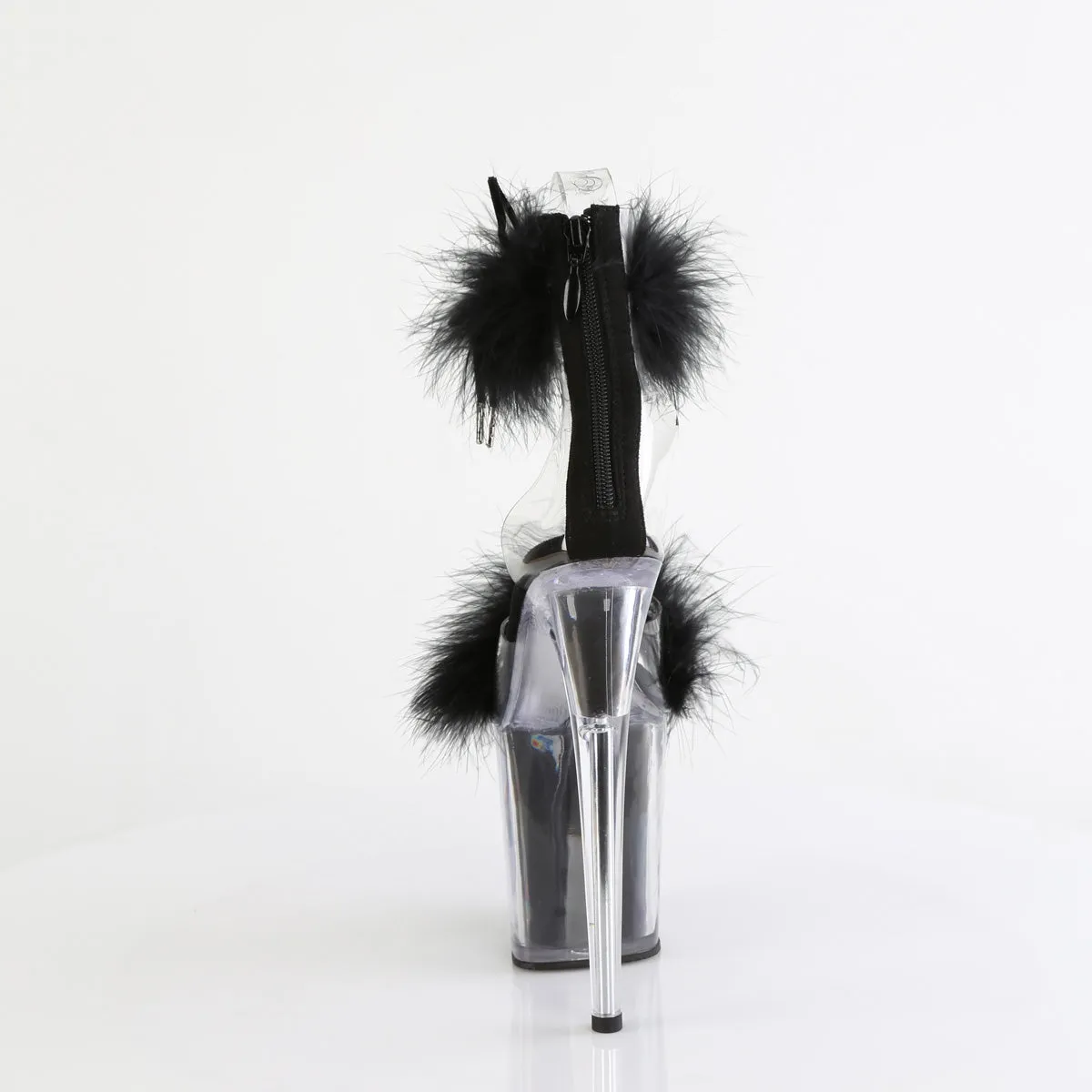 8 Inch Heel FLAMINGO-824F Clear Black Fur