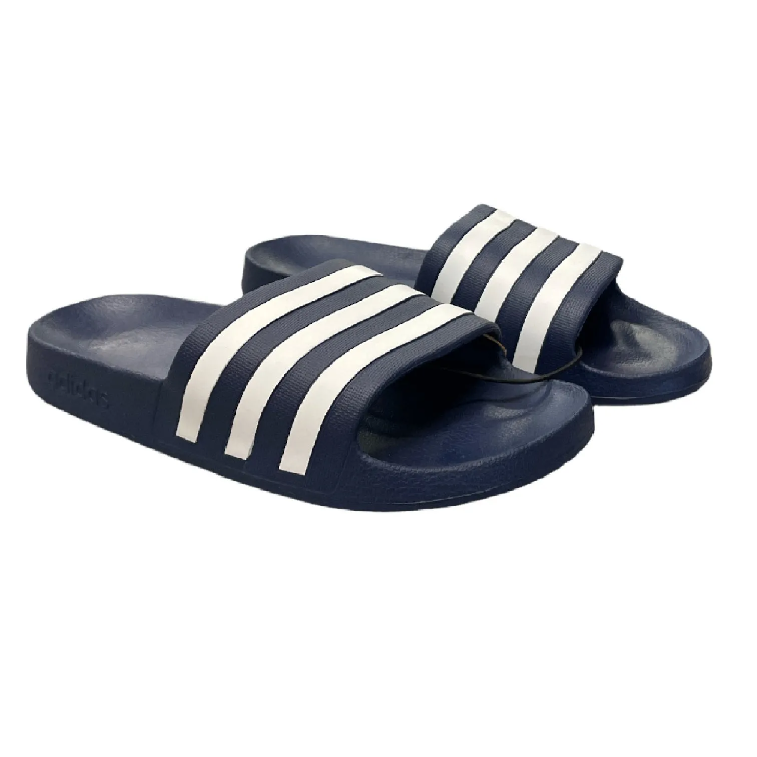 Adidas Unisex Adilette Aqua Slide Sandals w/ Cloudfoam (Navy, Men 10, Women 11)