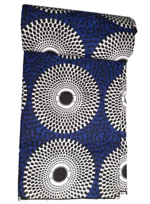 African Fabric Circle of life blue - CA124