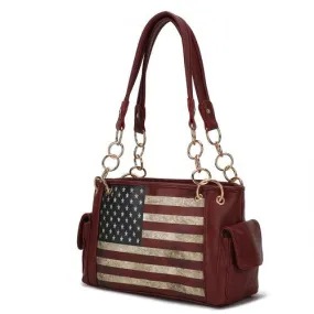 Alaina Vegan Leather Women’s Flag Shoulder Bag