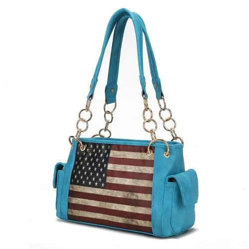 Alaina Vegan Leather Women’s Flag Shoulder Bag