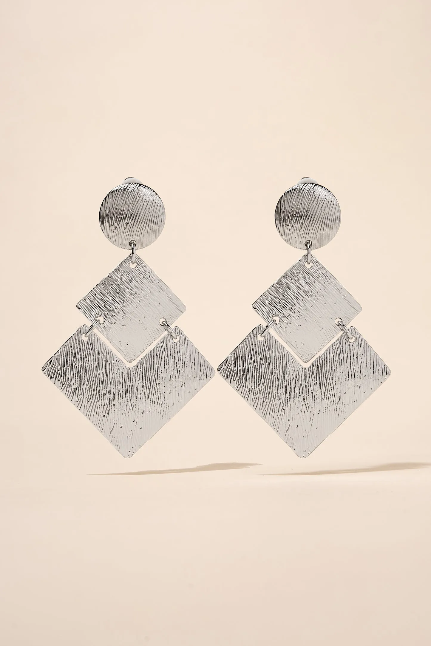 Alice 3-Tier Geometric Clip-on Earrings