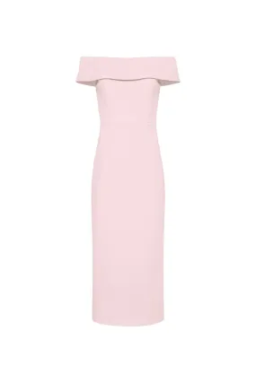 Amore Off Shoulder Midi Dress Pink