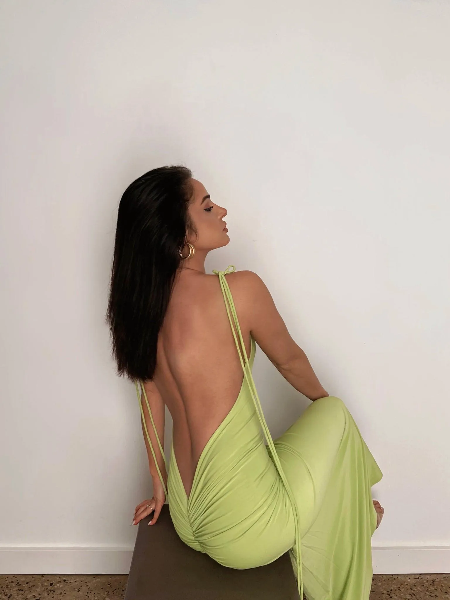 Azari Midi Dress - Lime