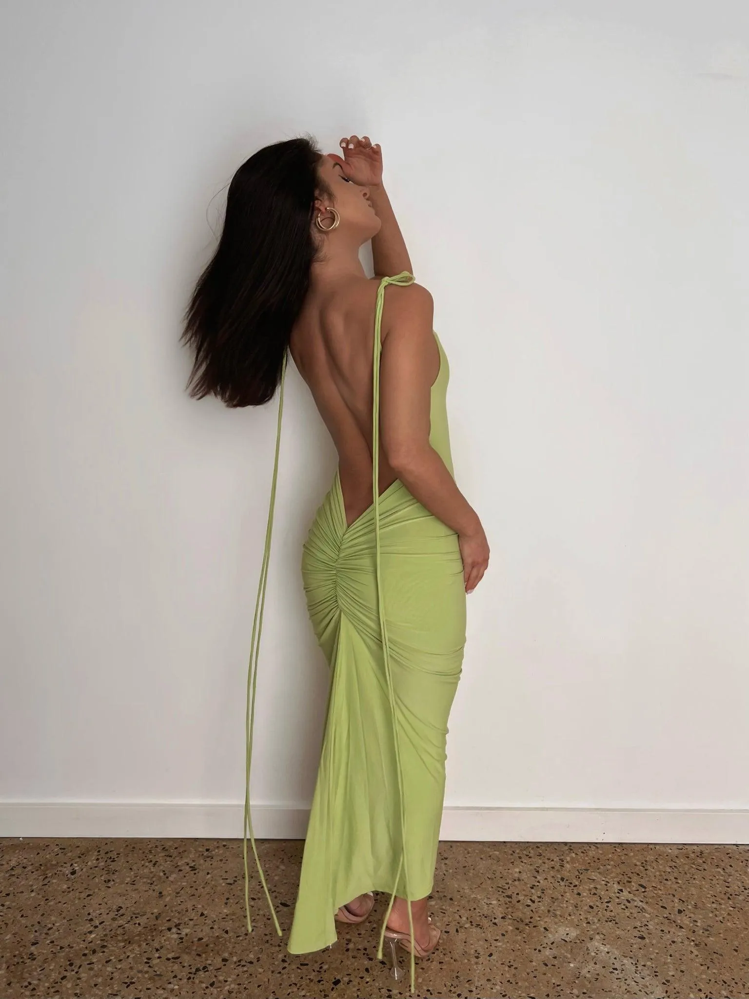 Azari Midi Dress - Lime