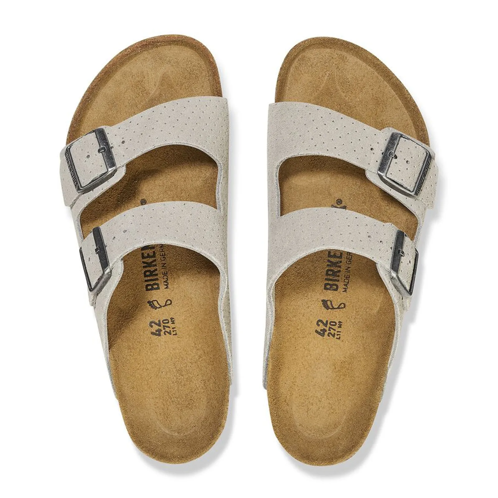 Birkenstock Arizona Slide Sandal (Men) - Dotted Stone Coin Suede