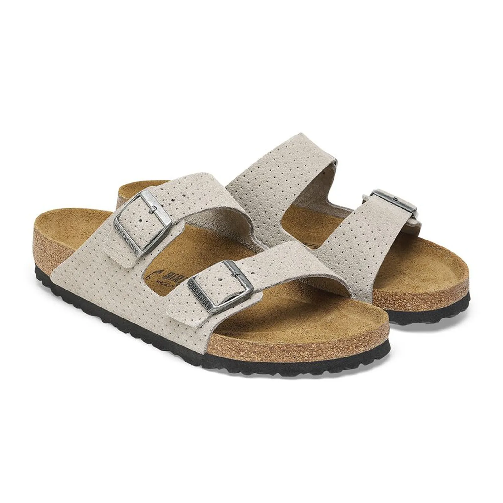 Birkenstock Arizona Slide Sandal (Men) - Dotted Stone Coin Suede