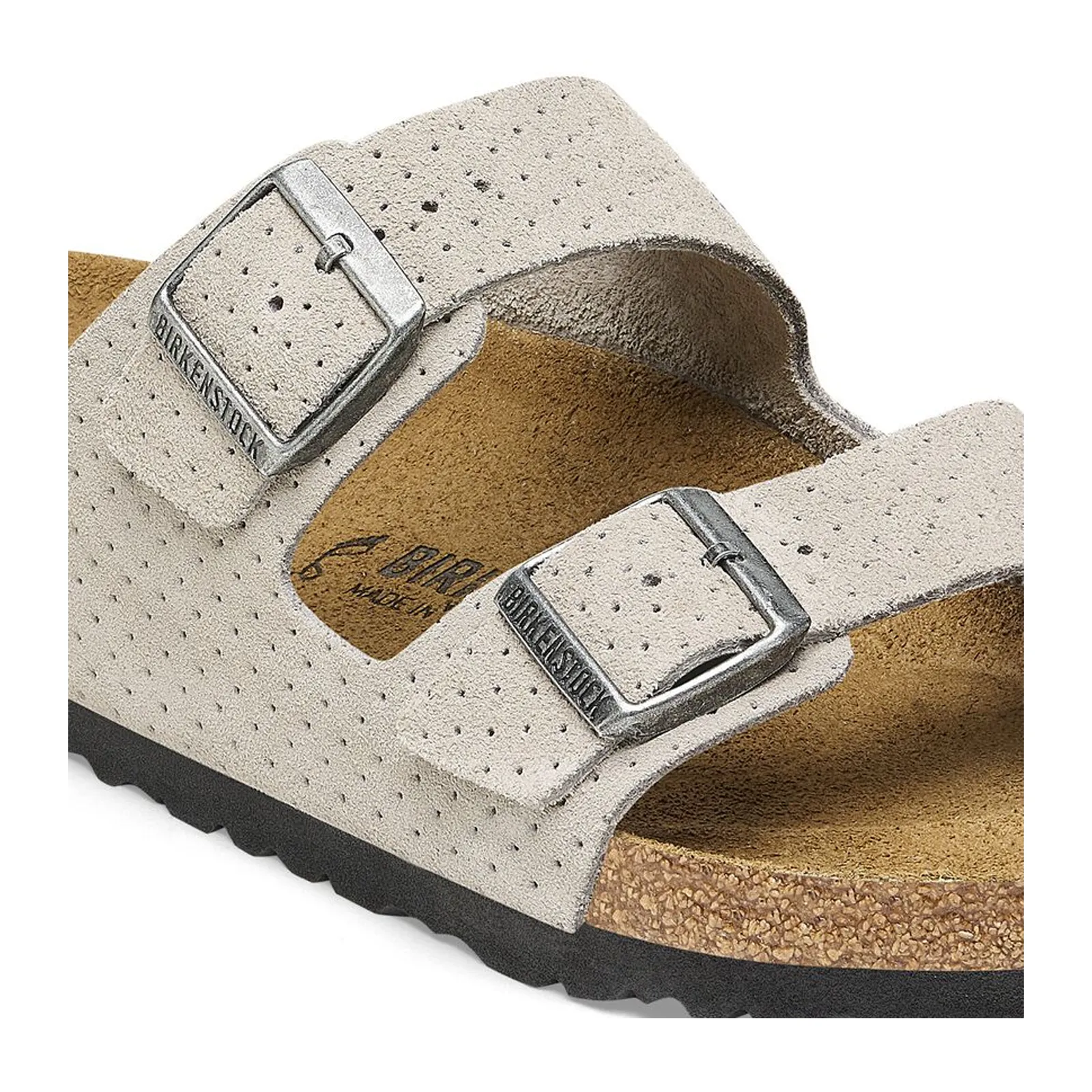 Birkenstock Arizona Slide Sandal (Men) - Dotted Stone Coin Suede