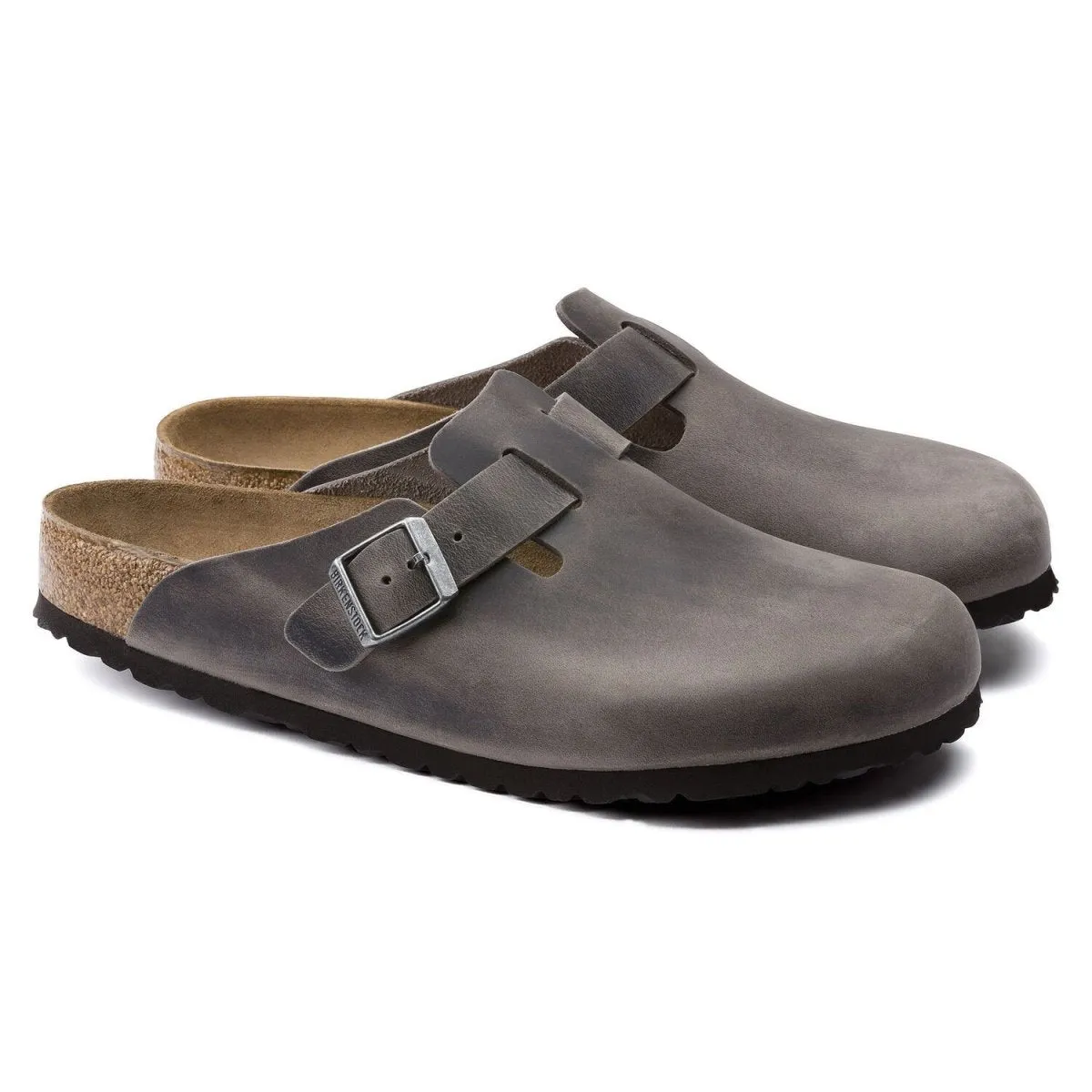 Birkenstock Men's Boston Soft Footbed Iron Oiled Leather