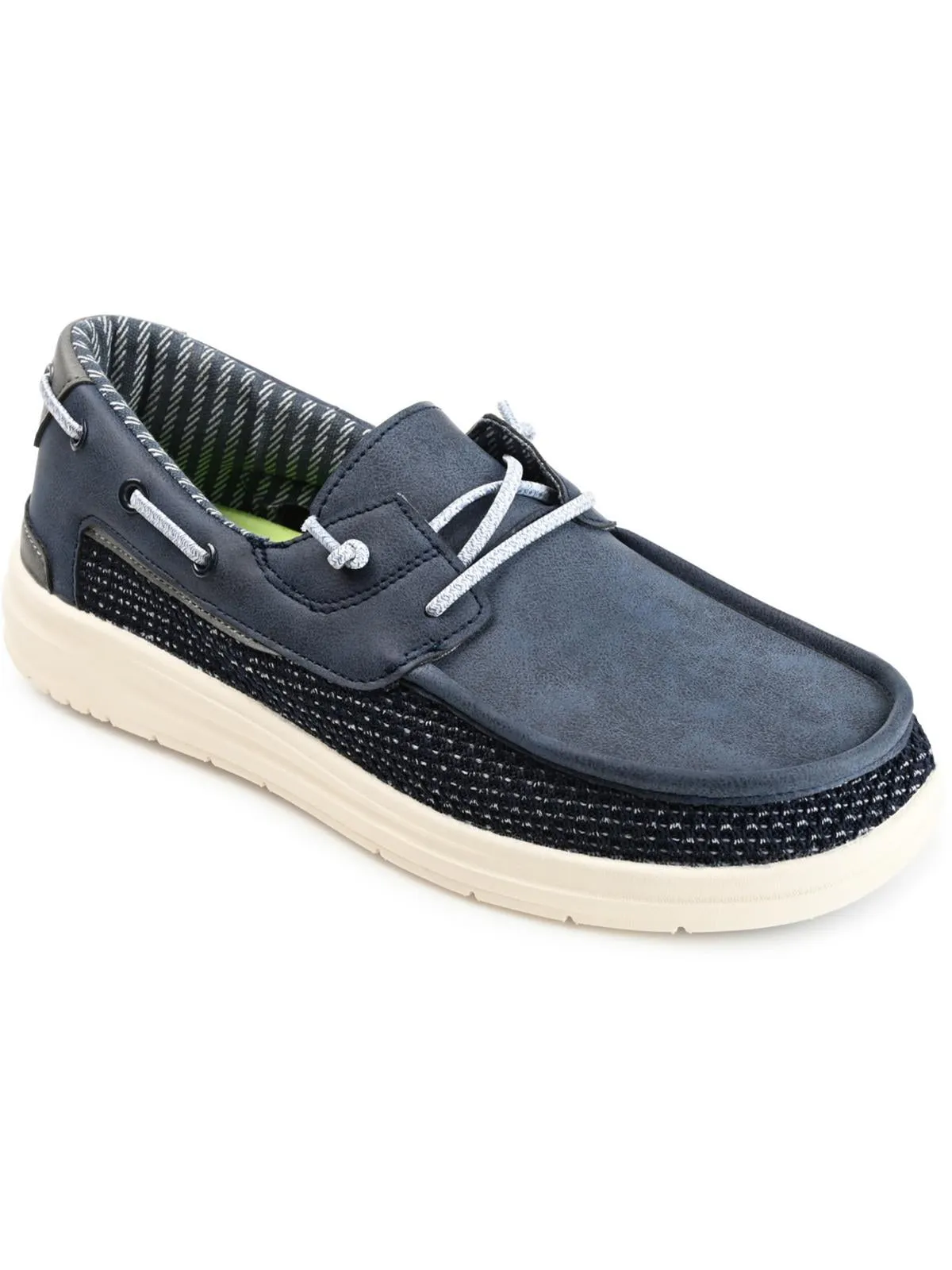 Carlton Mens Faux Leather Slip-On Boat Shoes