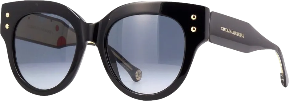 Carolina Herrera Ch008s Black Shiny Cat Eye Sunglasses