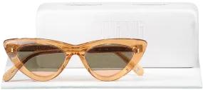 Chimi Brown Cat Eye Sunglasses Peach  in case