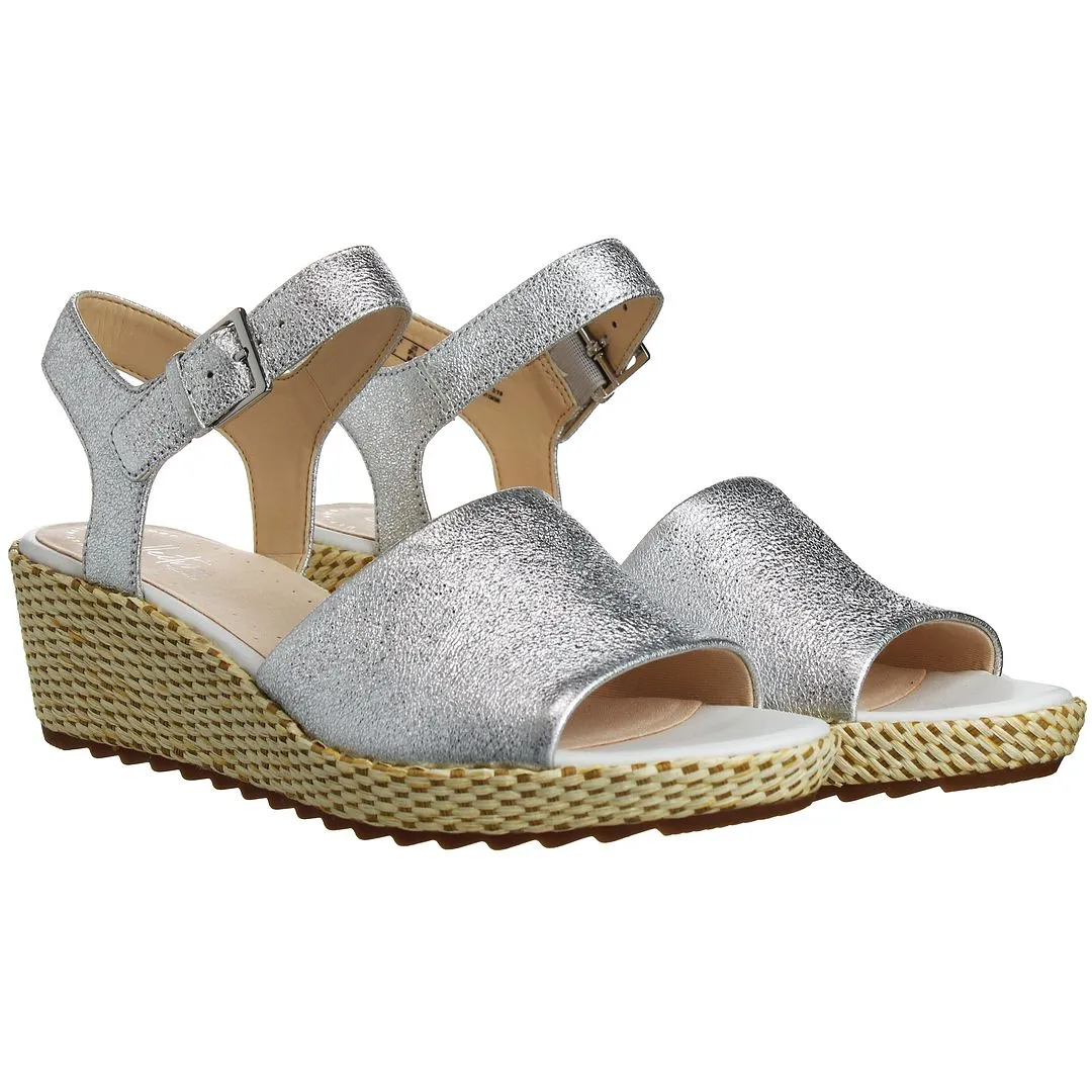 Clarks Kamara Sun Womens Silver Wedges