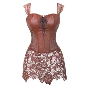 Corset Dress Drag Elvira (Brown)