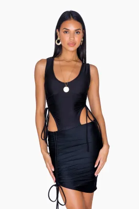 Cut Out Ruched Mini Dress