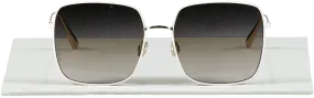 Dior White / Gold Diorstellaire1 Square Metal Sunglasses