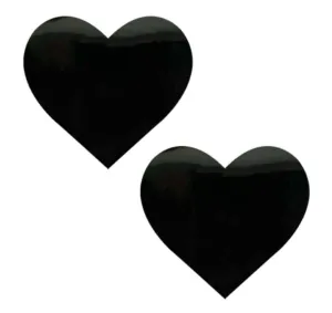 Dom Squad Black Wet Vinyl Heart Nipple Cover Pasties