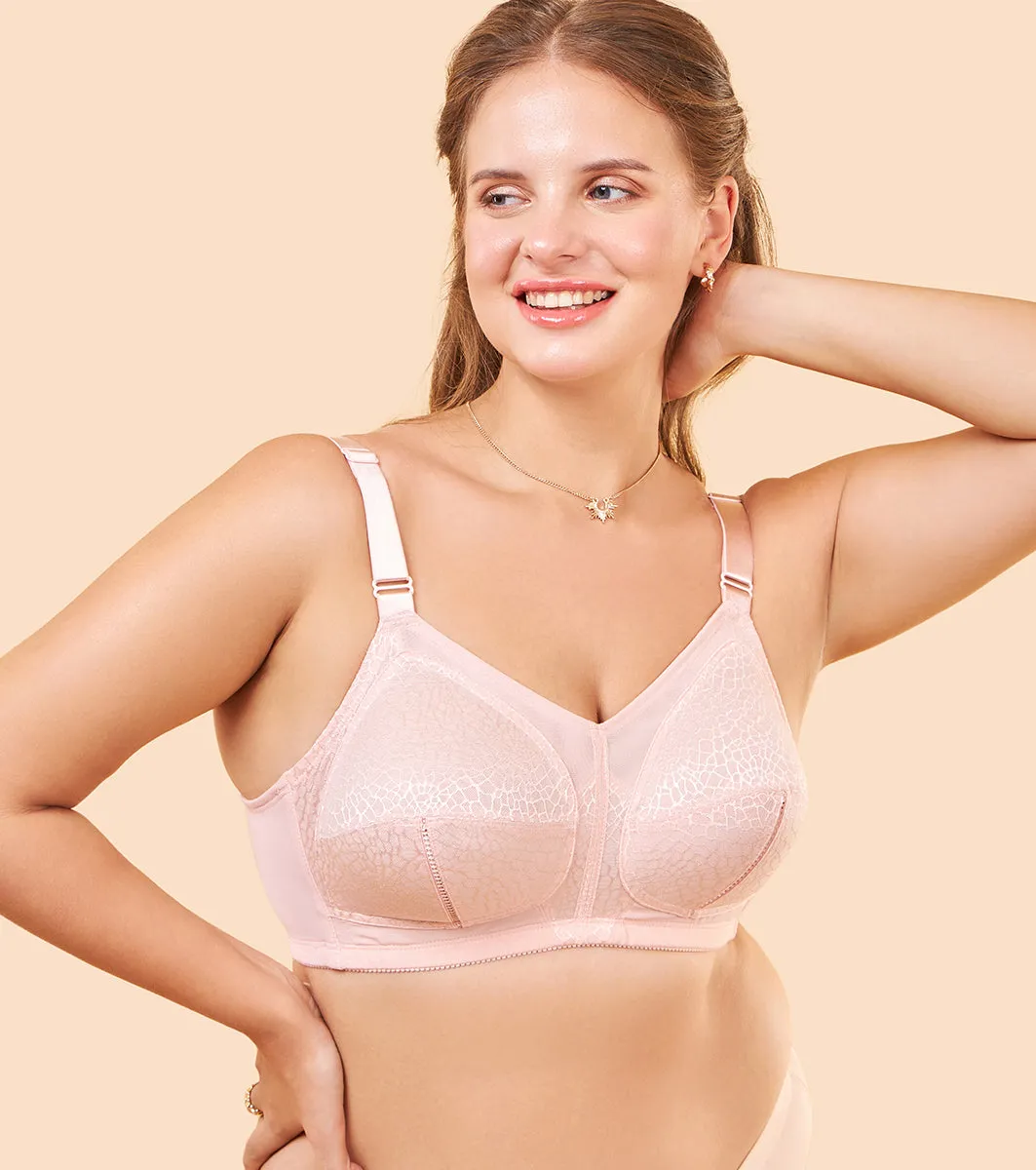 Enamor Body Transform F096 Ultimate Curve Support Bra for Women- Full Coverage, Non Padded and Wirefree - Pearl