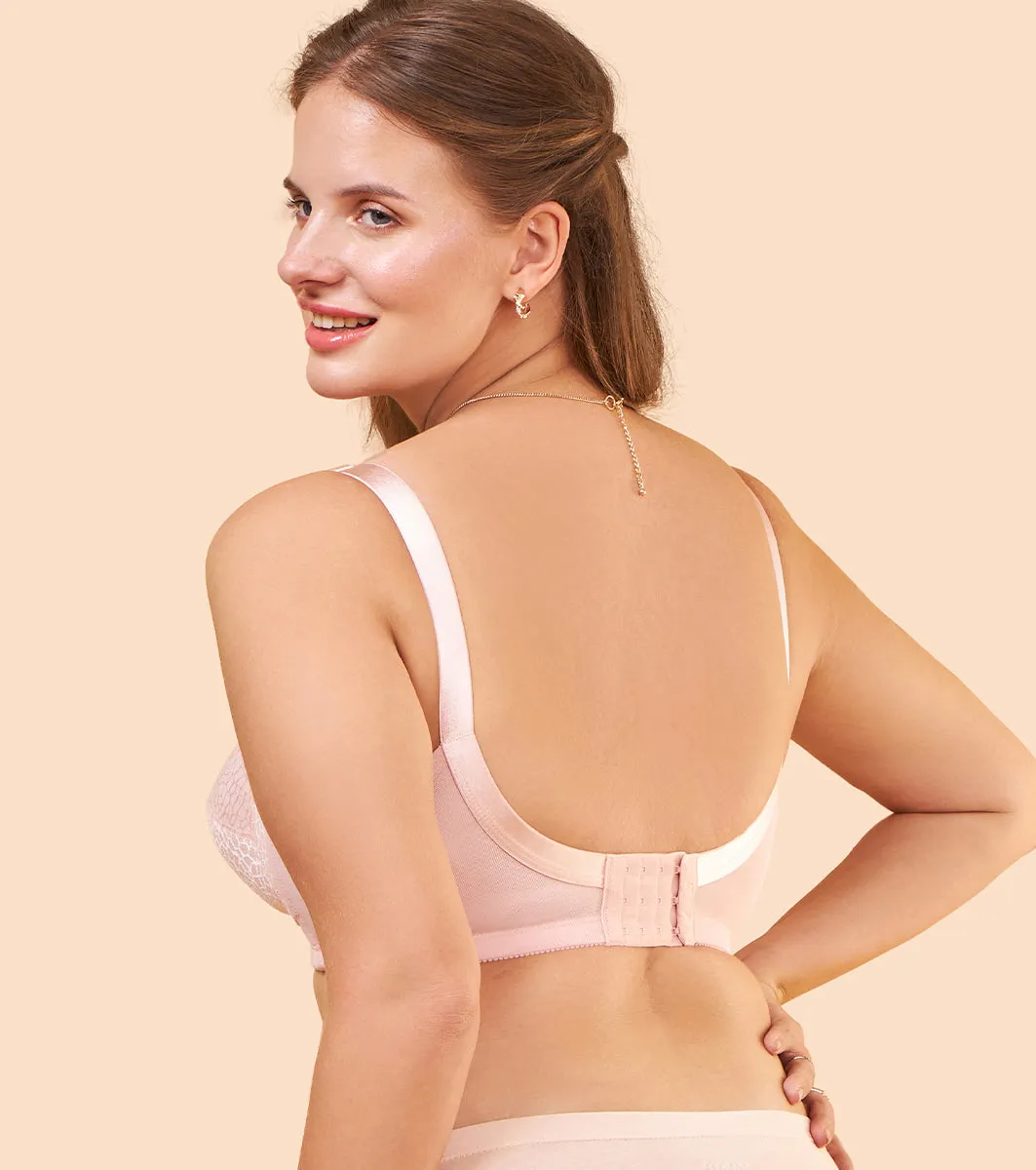 Enamor Body Transform F096 Ultimate Curve Support Bra for Women- Full Coverage, Non Padded and Wirefree - Pearl