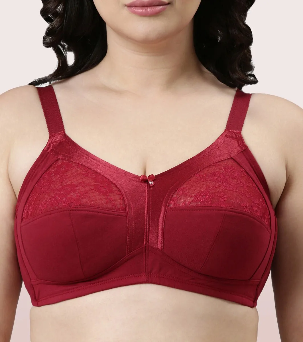 Enamor Fab-Cool A014 Super Contouring M-frame Full Support  Cotton Bra for Women- Full Coverage, Non Padded and Wirefree - Masai