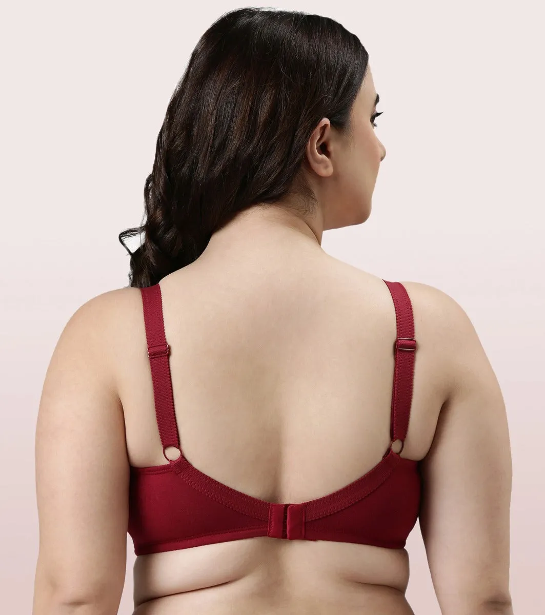 Enamor Fab-Cool A014 Super Contouring M-frame Full Support  Cotton Bra for Women- Full Coverage, Non Padded and Wirefree - Masai