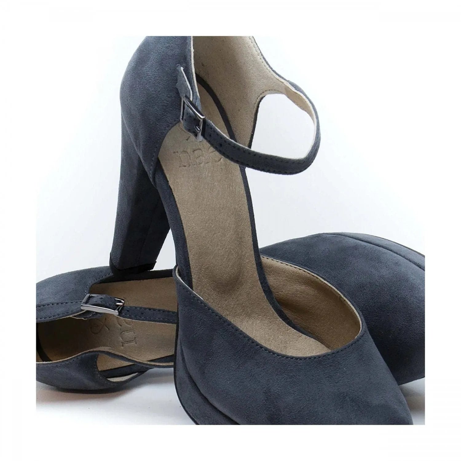 'Erica' women's vegan high heels mary-janes by NAE - charcoal