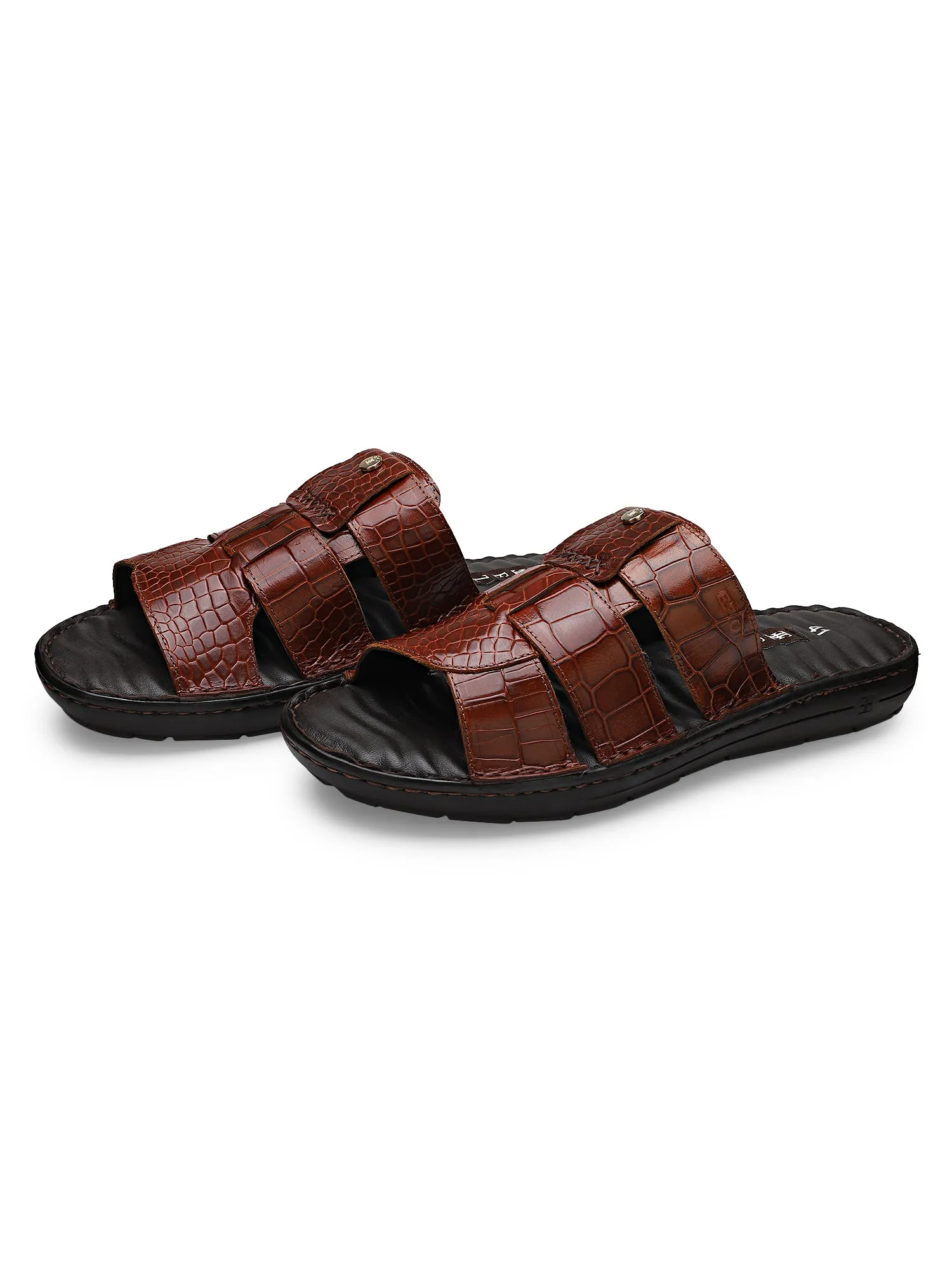 Ezok Men Croco Leather Oscar Sandal 2301