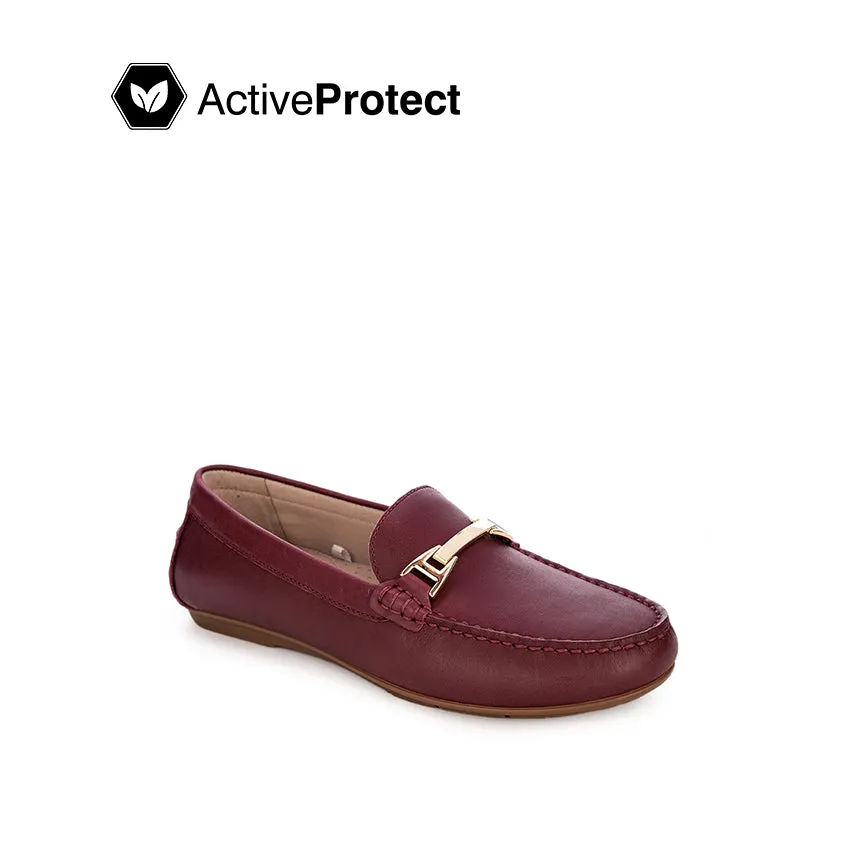 Fen Slip On Bit Women's Shoes - Burgundy Leather