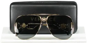 Gianni Versace Metallic Gold Medusa Logo Ve 2255 Sunglasses in case