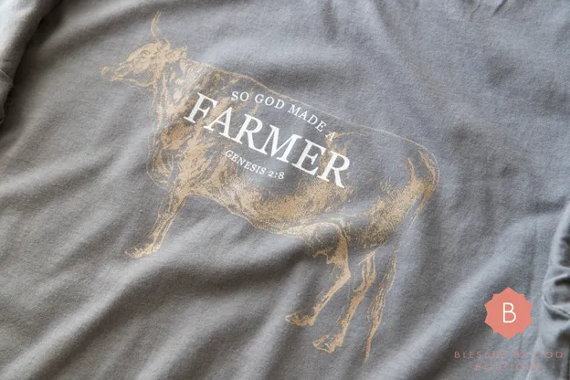 God Made a Farmer Catholic t-shirt