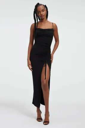 Good American SLINKY JERSEY MIDI DRESS - Black