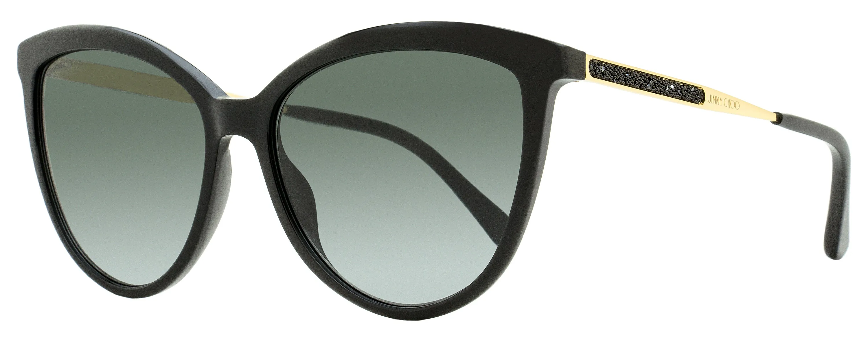 Jimmy Choo Women's Cat Eye Sunglasses Belinda 8079O Black/Gold 56mm