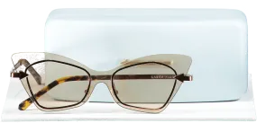 Karen Walker Brown Mrs Brill Sunglasses  in case