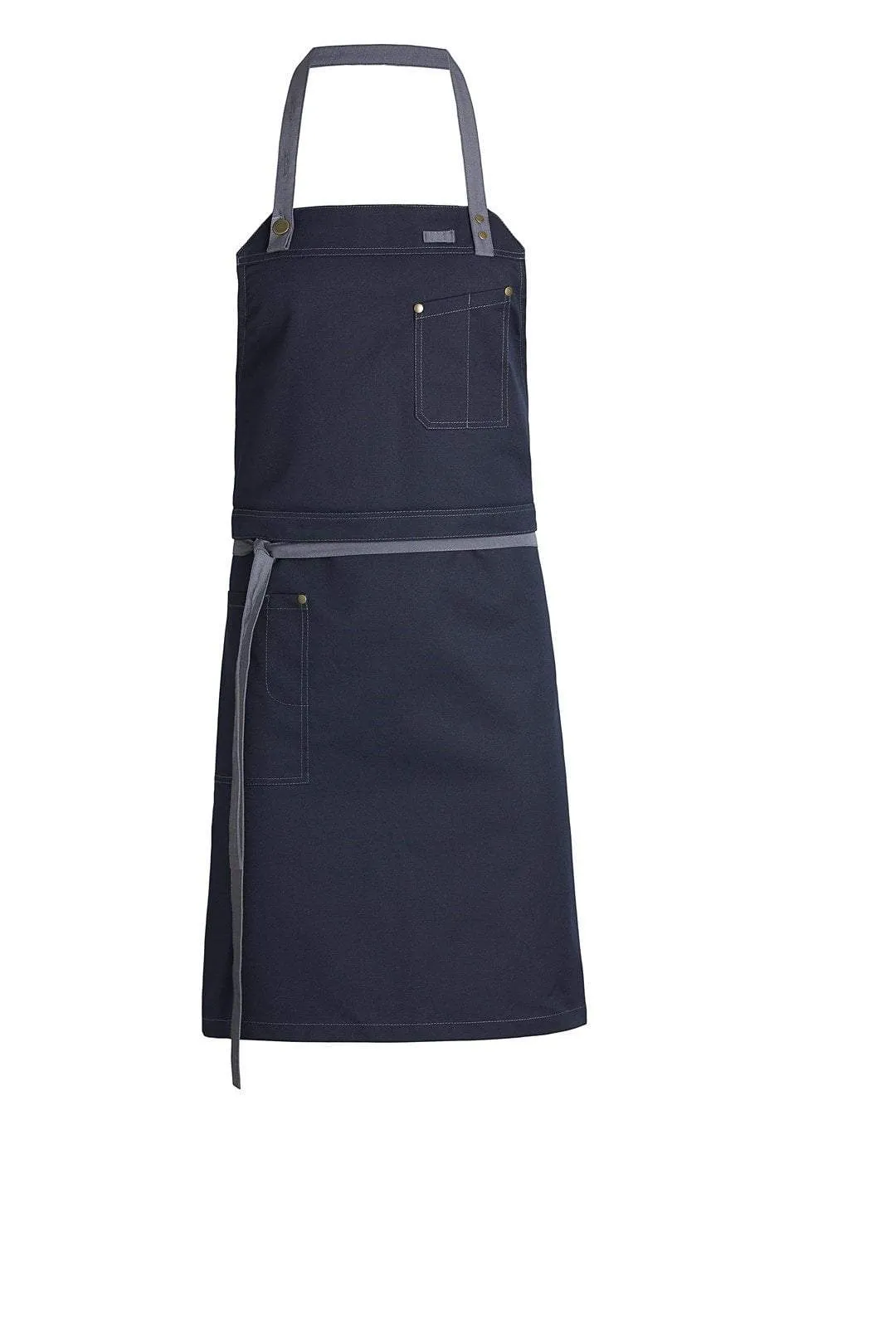 Kentaur 30360 Black Raw Bib Apron