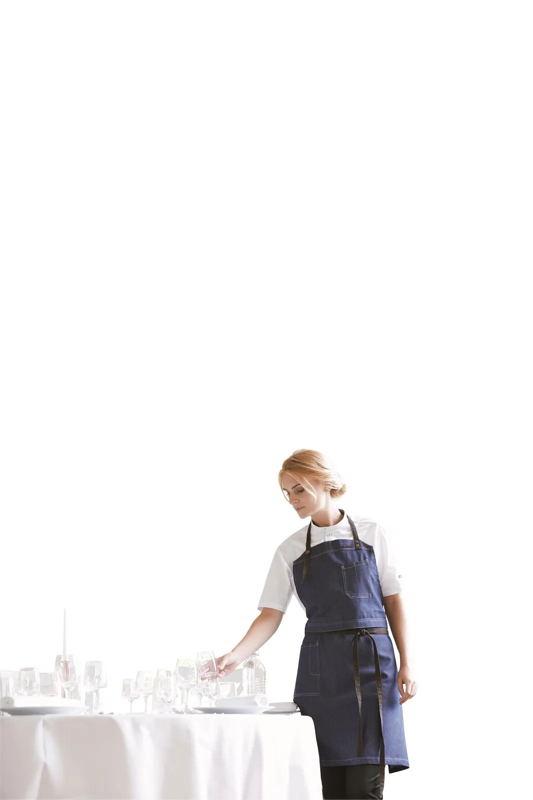 Kentaur 30360 Black Raw Bib Apron