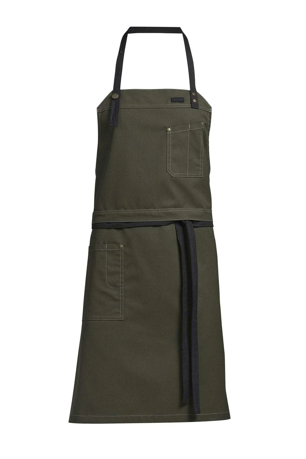 Kentaur 30360 Black/Brown Raw Bib Apron