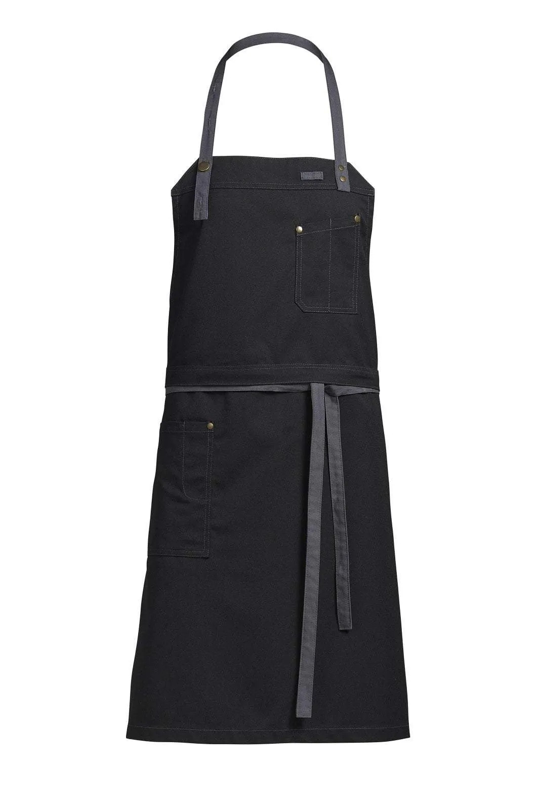 Kentaur 30360 Black/Brown Raw Bib Apron