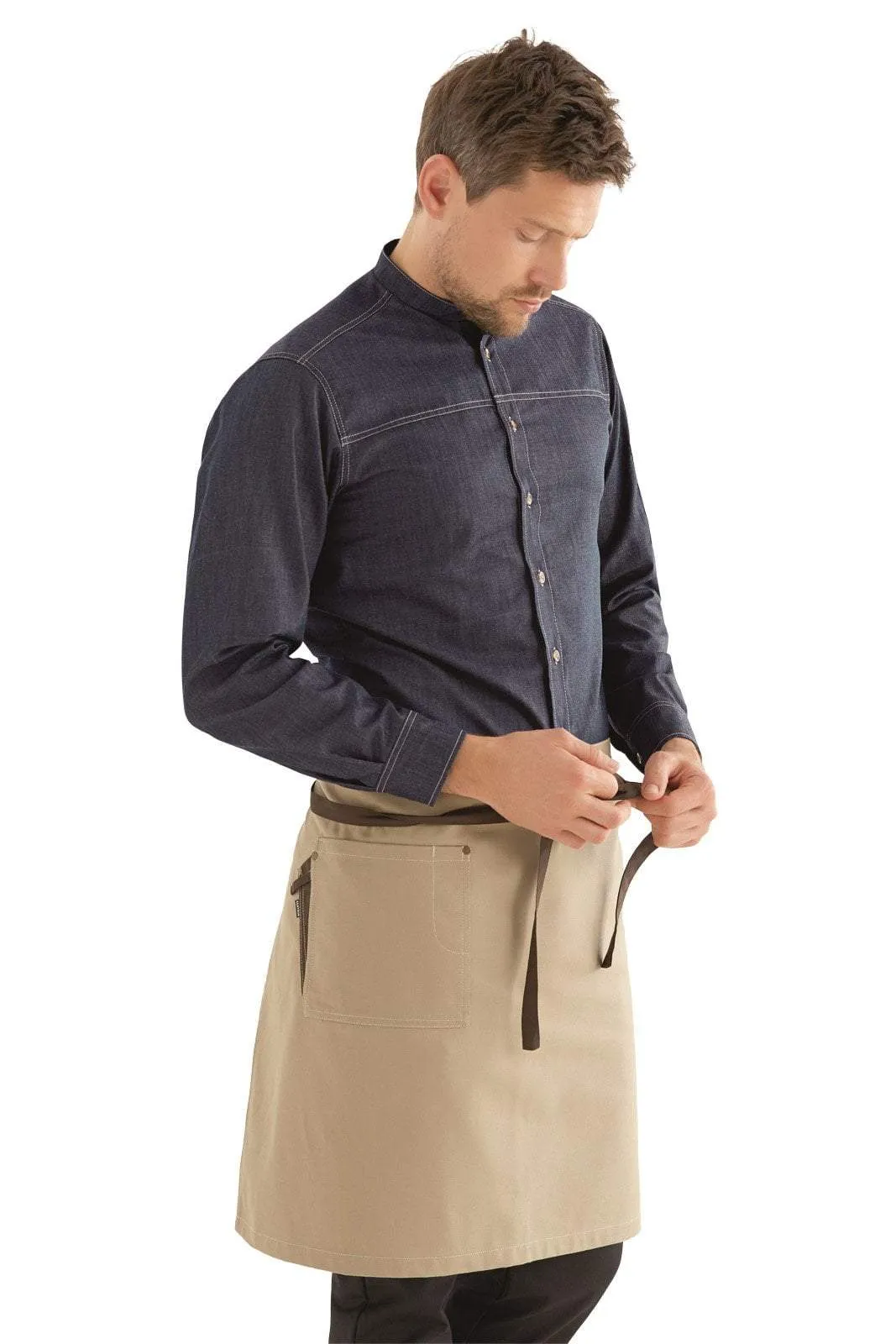 Kentaur 30360 Cypres Olive Raw Bib Apron