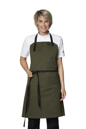 Kentaur 30360 Cypres Olive Raw Bib Apron