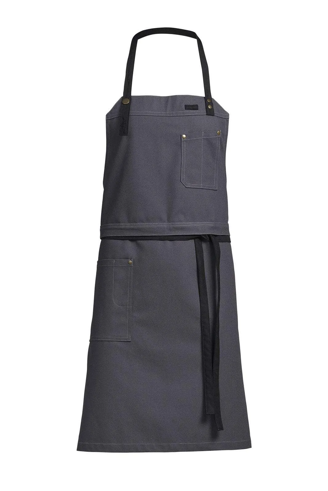 Kentaur 30360 Dark Grey Raw Bib Apron