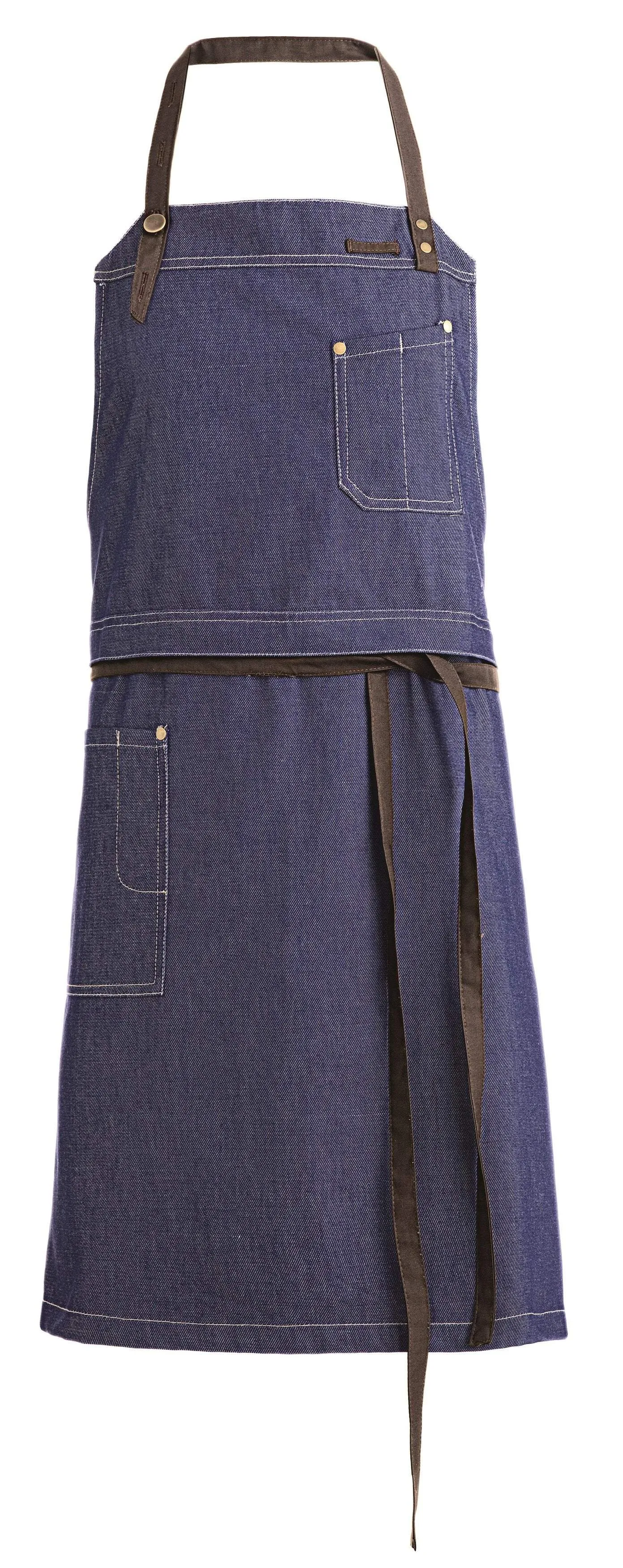 Kentaur 30360 Dark Navy Raw Bib Apron