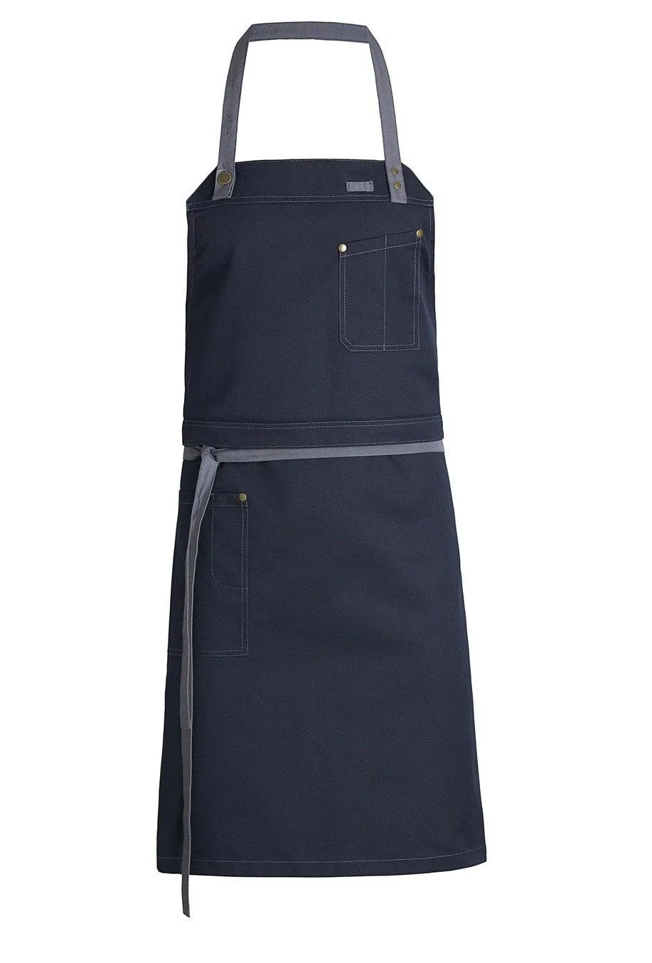 Kentaur 30360 Dark Navy Raw Bib Apron