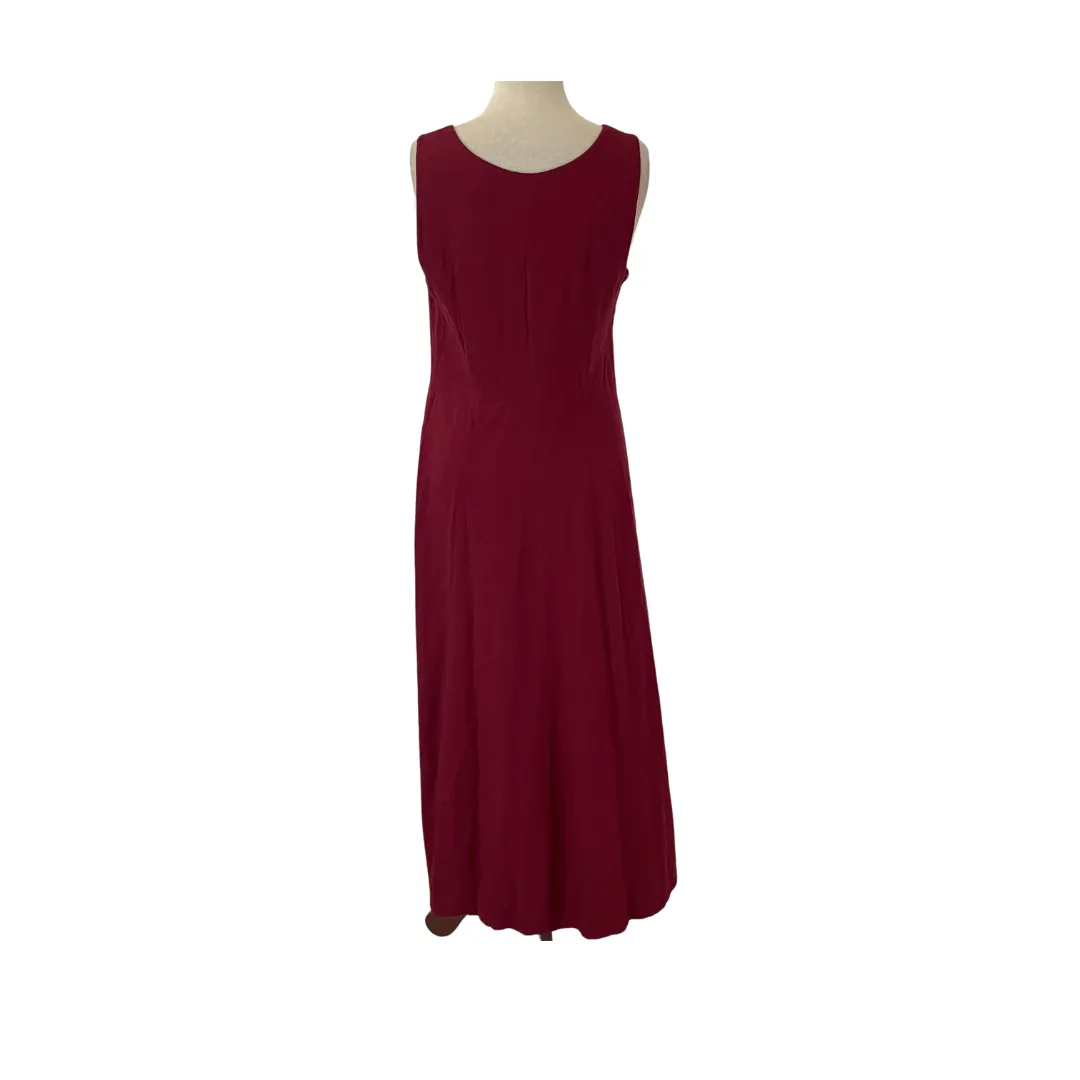 Laura Ashley Maroon Sleeveless Maxi Dress | Pre Loved |