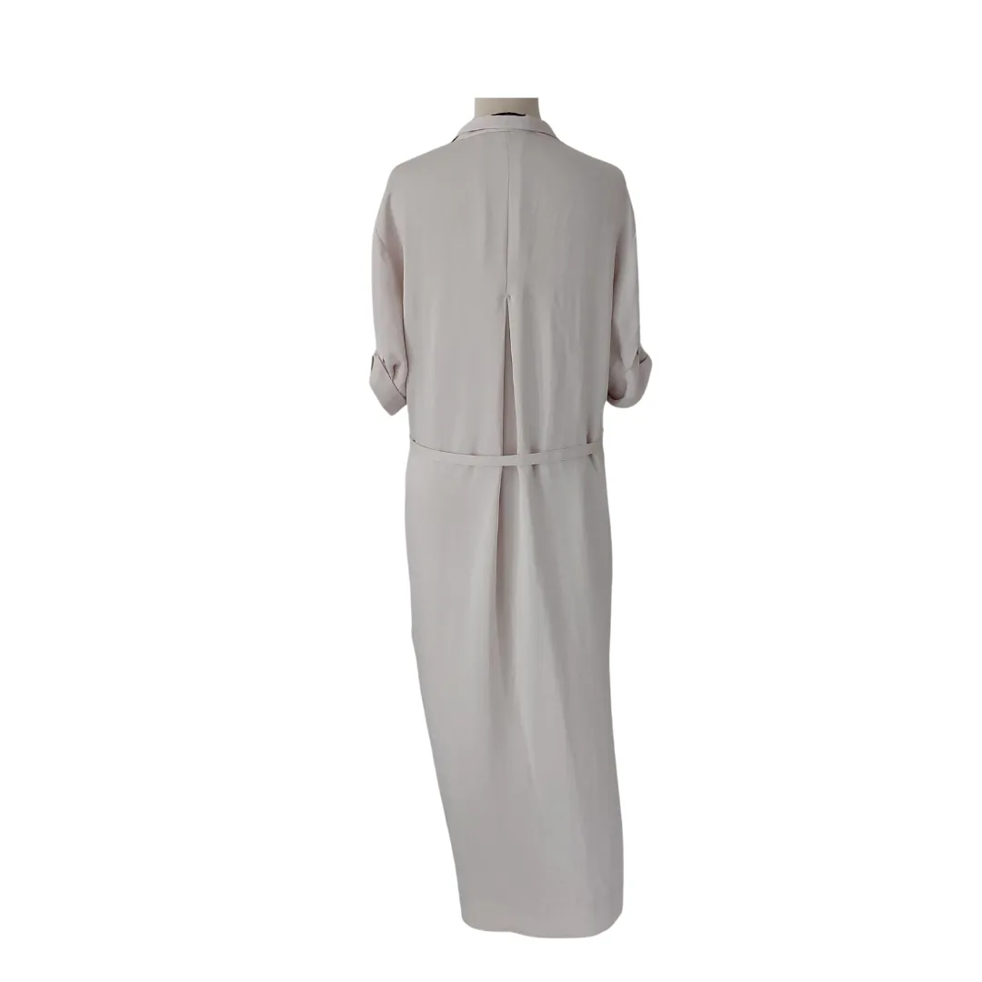 Mango Cream Belted Collared Long Dress | Pre Loved |