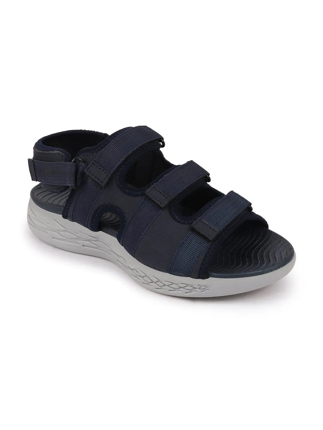 Men Navy Blue Multi Strap Phylon Sole Sandals & Floaters